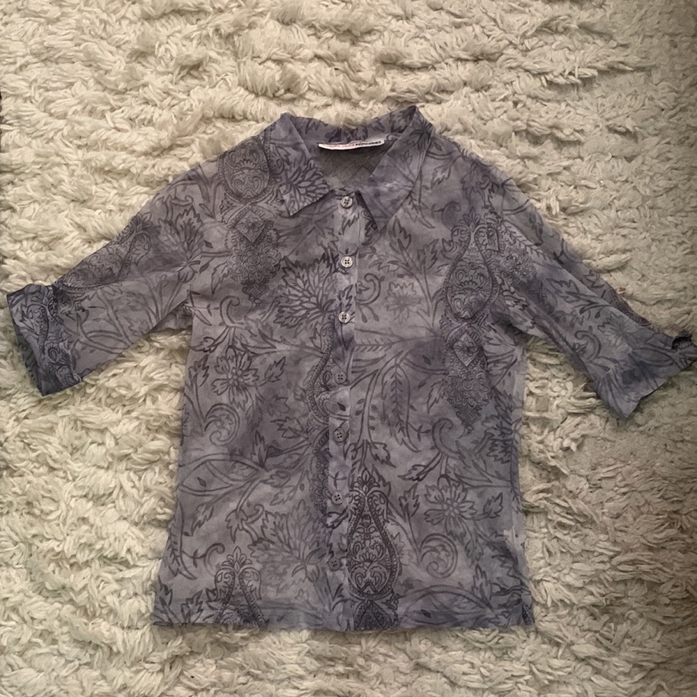 90s Necessary Objects Sheer Mesh Tattoo Top